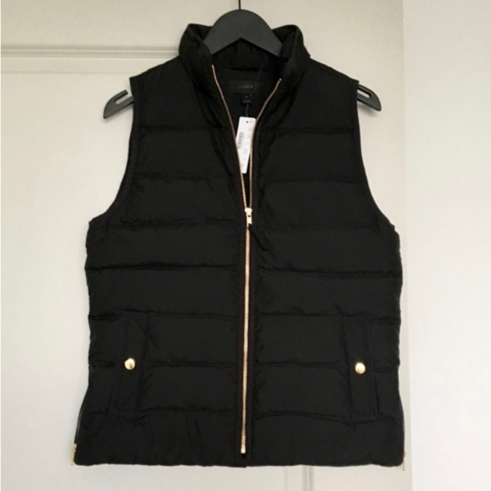 JCrew Sz S Black Puffer Vest